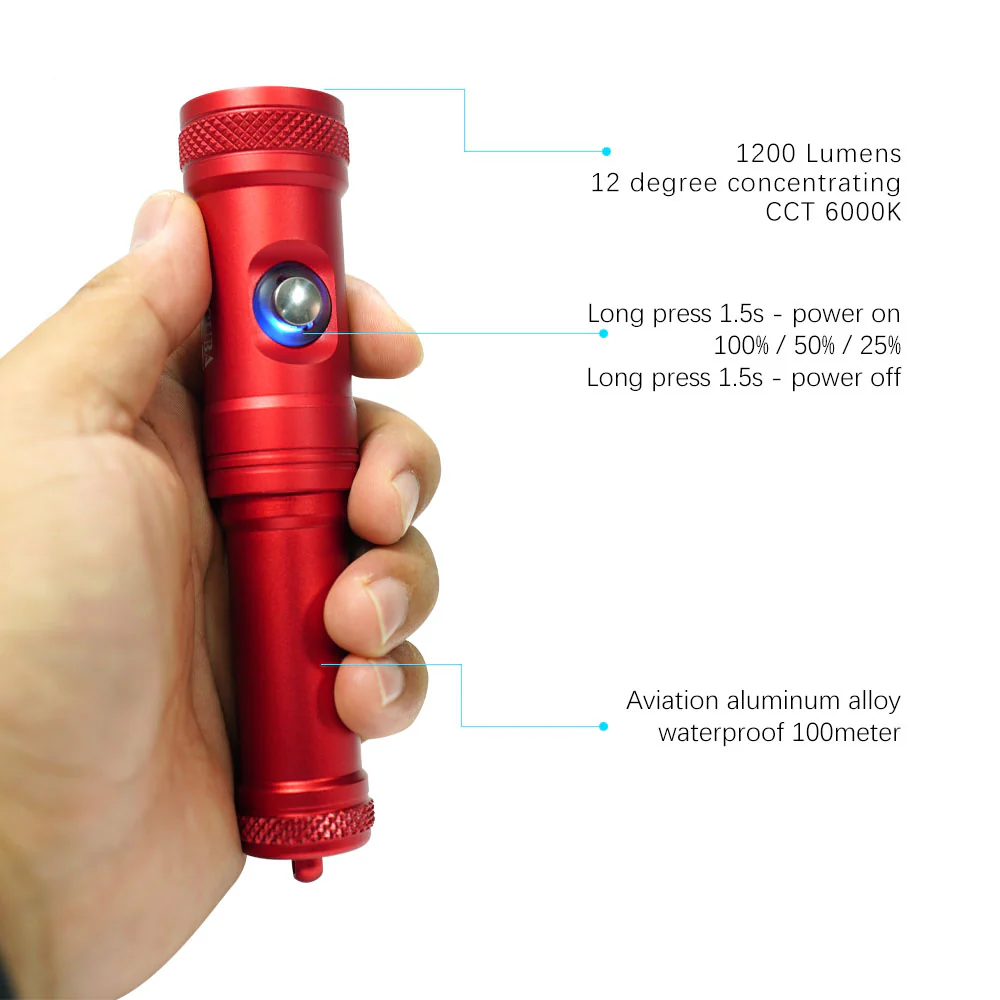 Linterna de Buceo hotdive DT12