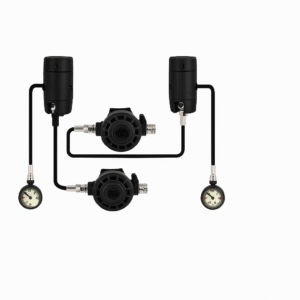 Conjunto de regulador Sidemount ST4 – PVD negro militar