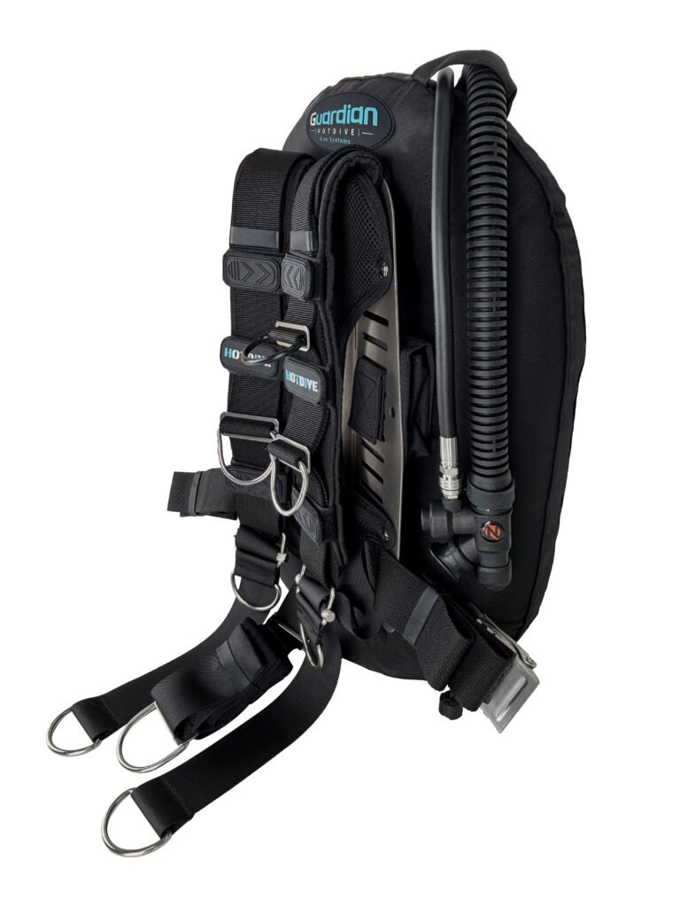 Arnés HotDive estilo confort con anillas de tensión y sistema de liberación rápida para buceo técnico