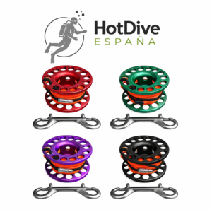 Carrete de buceo HotDive aluminio 30 m (Finger Spool)