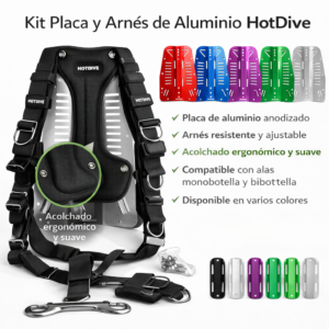 Sistema de Placa de Aluminio y Arnés HotDive  ajustable