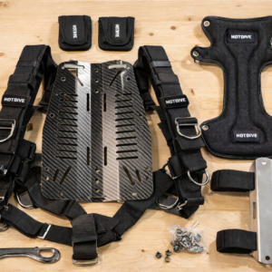 HotDive Kit Placa de Fibra de Carbono con Arnés Ajustable | Sistema Backplate & Harness para Buceo Técnico