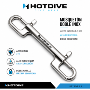 Mosquetón doble inoxidable 120 mm